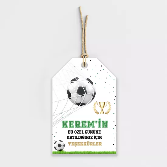 Futbol Temalı Kişiye Özel Teşekkür Kartı 8’li