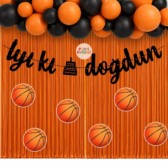 Basketbol Temalı Arka Fon Süsleme Seti