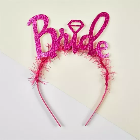 Fuşya Bride Tektaşlı Premium Taç
