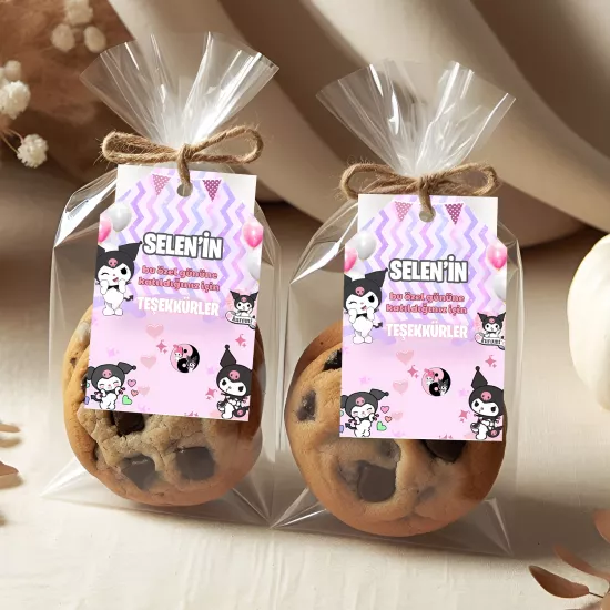 Kuromi Temalı Kişiye Özel Teşekkür Kartı 8’li