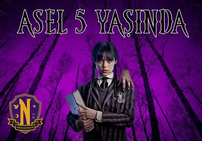 Kişiye Özel Wednesday Addams Doğum Günü Afişi - 4