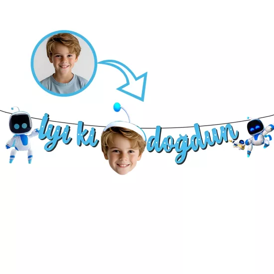 Kişiye Özel Astrobot Temalı Happy Birthday Afiş