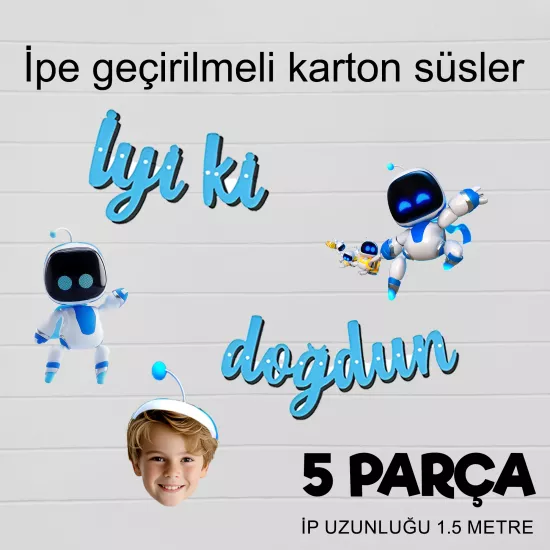 Kişiye Özel Astrobot Temalı Happy Birthday Afiş