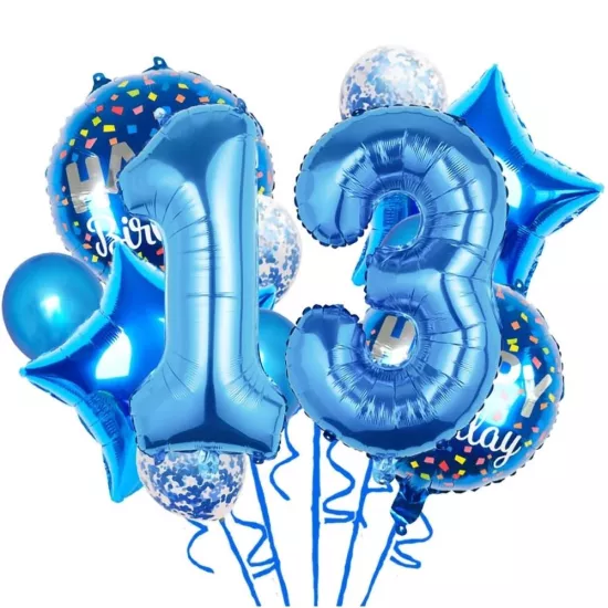13 Yaş Mavi Balon Seti