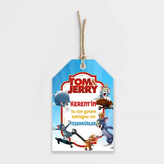 Tom ve Jerry Temalı Kişiye Özel Teşekkür Kartı
