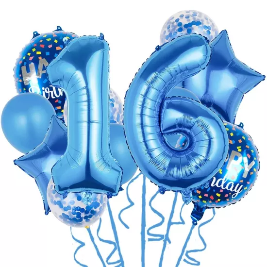 16 Yaş Mavi Balon Seti