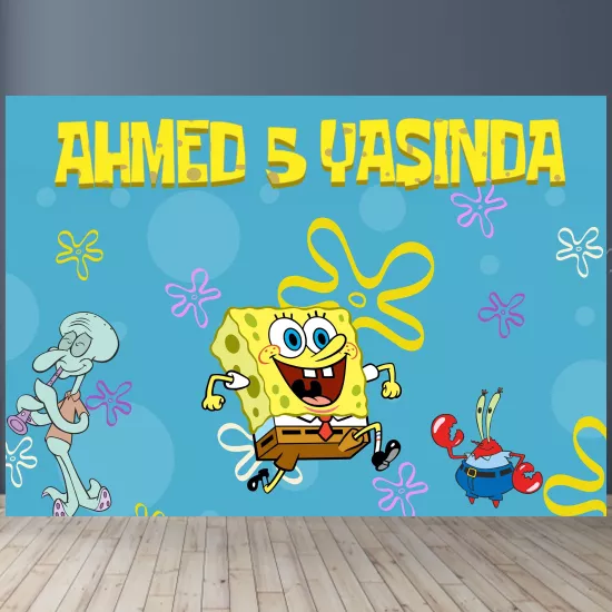 SüngerBop Temalı Kişiye Özel Afiş Banner