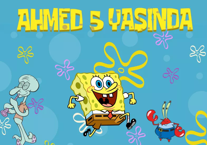 SüngerBop Temalı Kişiye Özel Afiş Banner