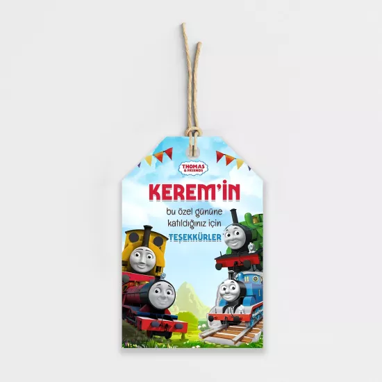 Tren Thomas Temalı Kişiye Özel Teşekkür Kartı