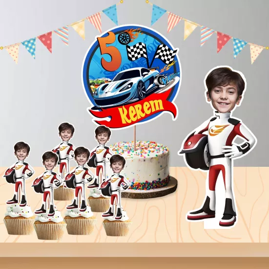 Kişiye Özel Hotwheels Temalı Pano ve Pasta Süsü