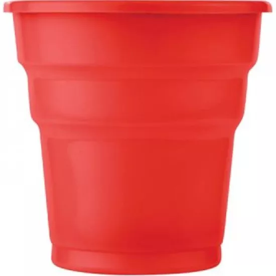 Kırmızı Plastik Bardak 5 Adet 200 ml
