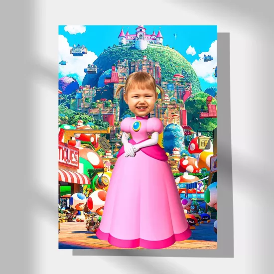 Prenses Peach Temalı Kişiye Özel Poster