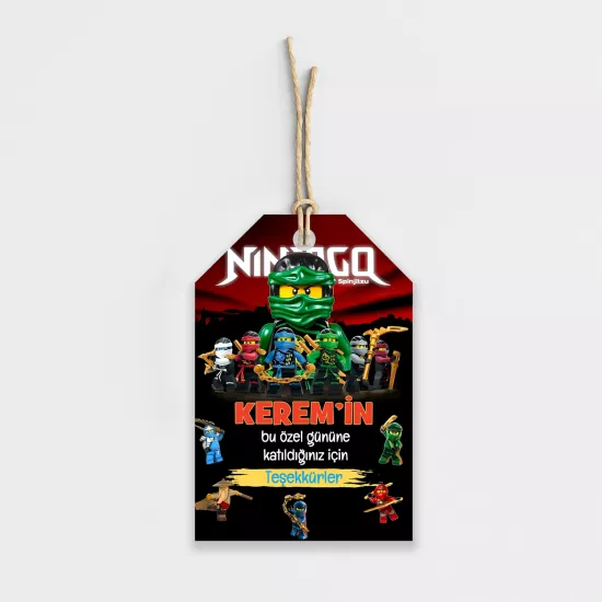 Ninjago Temalı Kişiye Özel Teşekkür Kartı 8’li