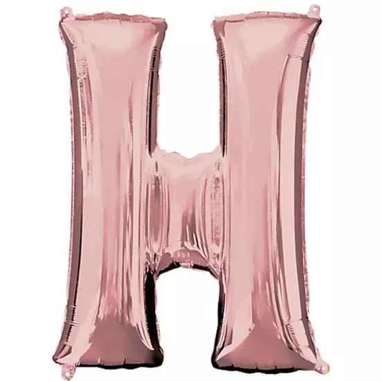 H Harfi Rose Gold Folyo Balon 1 Metre