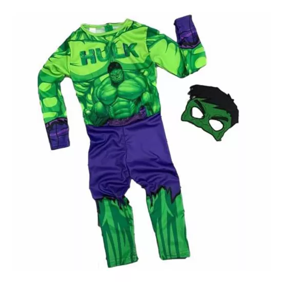 Hulk Temalı Pelerinli Maskeli Kostüm