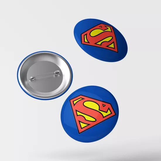 Superman Temalı İğneli Rozet 1 Adet