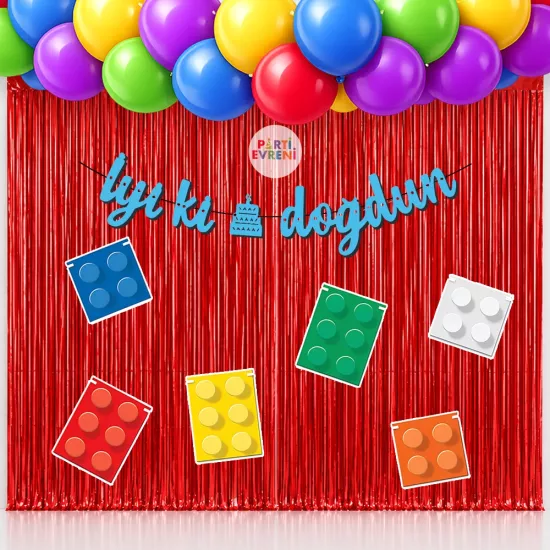 Lego Temalı Arka Fon Süsleme Seti