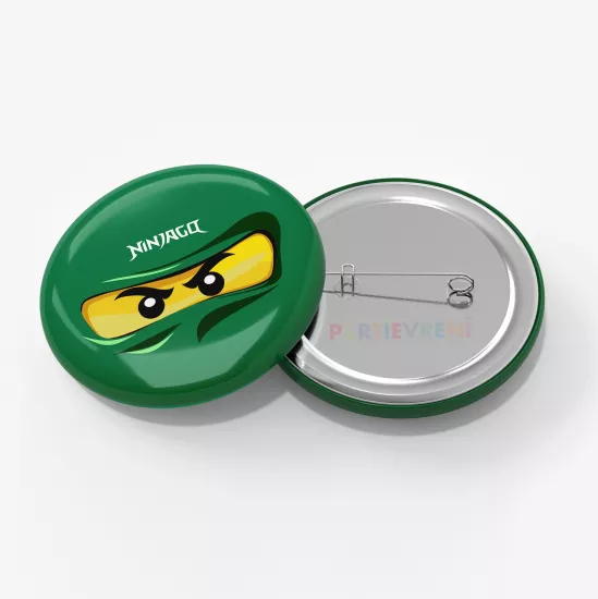 Ninja Go Yeşil Temalı İğneli Rozet 1 Adet