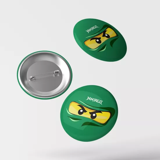 Ninja Go Yeşil Temalı İğneli Rozet 1 Adet