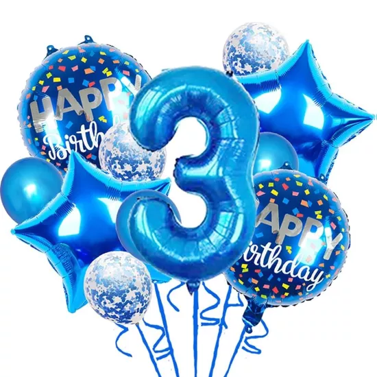 3 Yaş Mavi Balon Seti