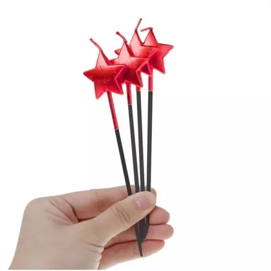 Kırmızı Yıldız Mum 15 cm 4 Adet