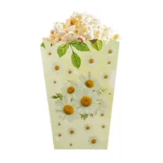 Papatya Temalı Mısır Popcorn Kutusu - 5 Adet