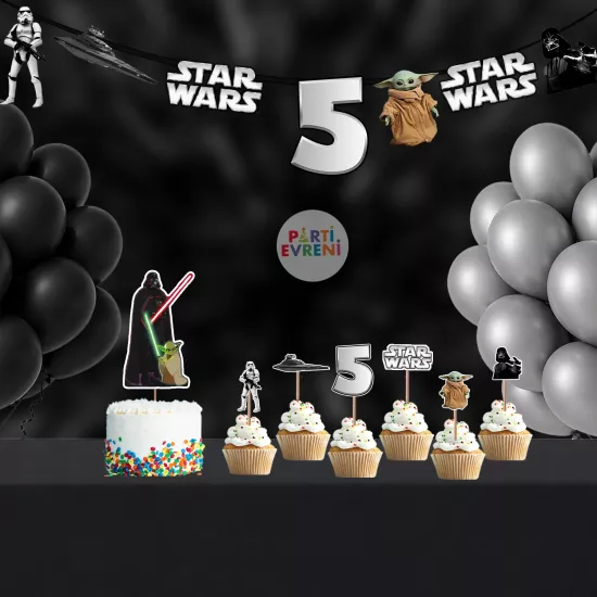 Star Wars Doğum Günü Seti | Yaş Seçenekli Afiş