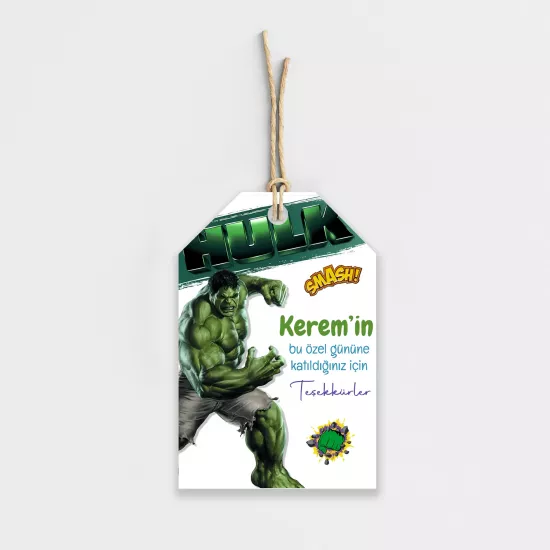 Hulk Temalı Kişiye Özel Teşekkür Kartı 8’li