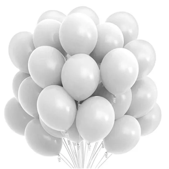 Beyaz Baskısız Lateks Balon - 100 Adet