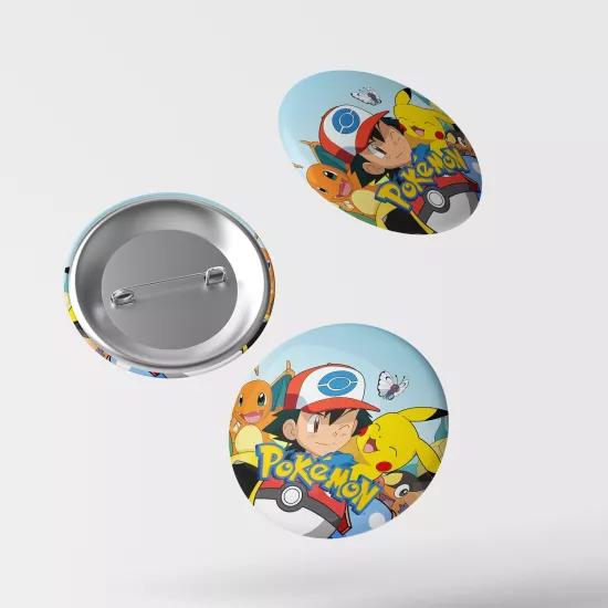 Pokemon Temalı İğneli Rozet 1 Adet