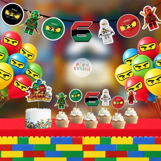 NinjaGo Doğum Günü Seti | Yaş Seçenekli Afiş