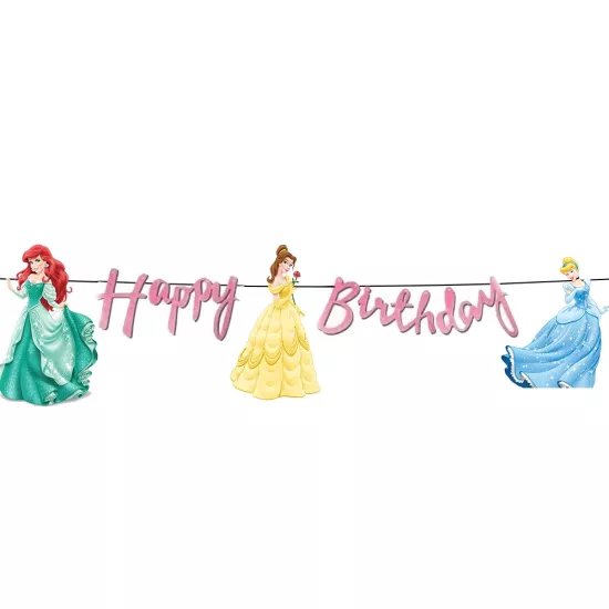Prensesler Temalı Happy Birthday Kaligrafi