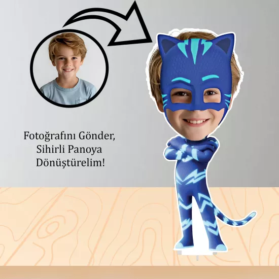 Kişiye Özel Pj Masks Temalı Masa Panosu