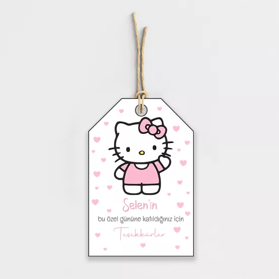 Hello Kitty Temalı Kişiye Özel Teşekkür Kartı