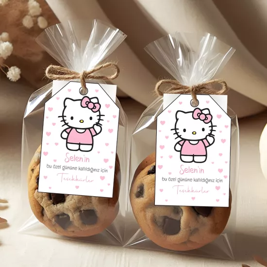 Hello Kitty Temalı Kişiye Özel Teşekkür Kartı