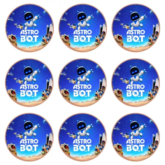 Astro Bot Temalı Etiket 10 Adet - 5 cm