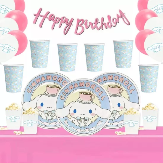 Cinnamoroll Temalı Doğum Günü Seti 8 Kişilik