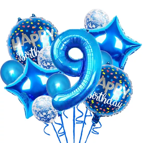 9 Yaş Mavi Balon Seti