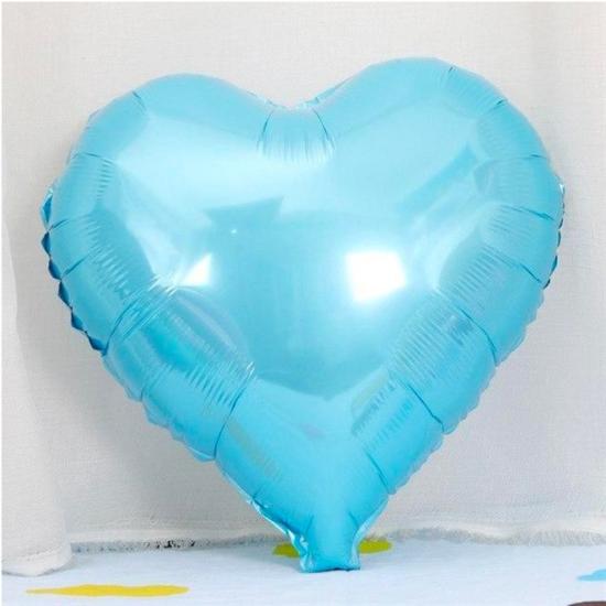 Kalp Folyo Balon Açık Mavi - 40 cm