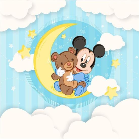 Baby Mickey Doğum Günü Kare Branda Afişi 