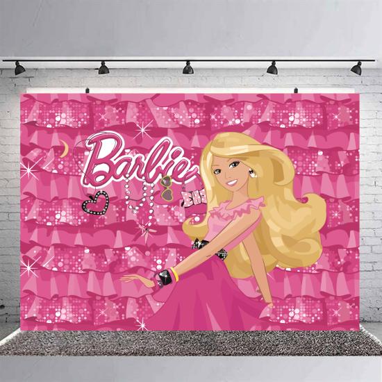 Barbie Konsepti Doğum Günü Branda Afişi