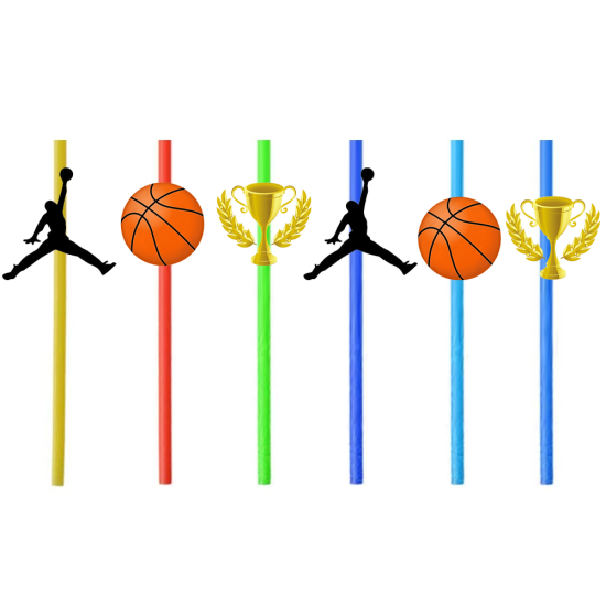 Basketbol Konseptli 6’lı  Pipet