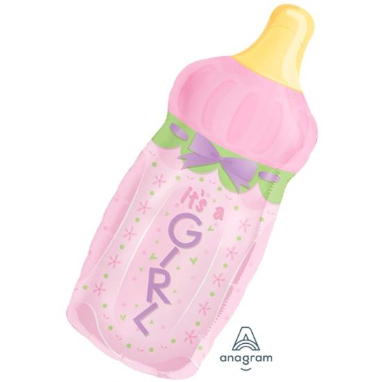 Pembe Its a Girl Biberon Folyo Balon