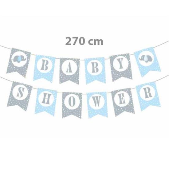 Baby Shower Temalı Banner Afiş - Mavi - 270 cm