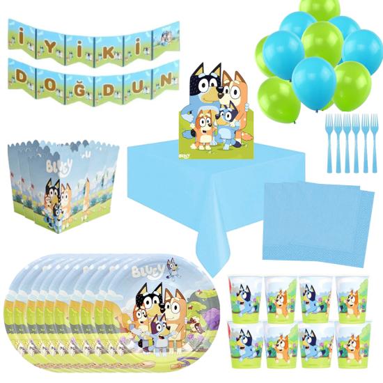Bluey Konsepti Doğum Günü Parti Seti 24 Kişilik