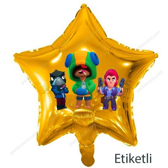 Brawl Stars Temalı Yıldız Stickerlı Folyo Balon