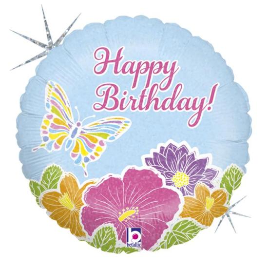 Happy Birthday Butterfly Pastel Premium Folyo Balon