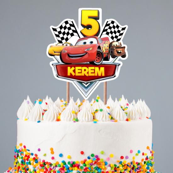 Kişiye Özel Cars Konseptli Pasta Süsü Seti