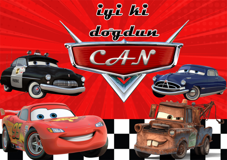 Kişiye Özel Cars Doğum Günü Afişi