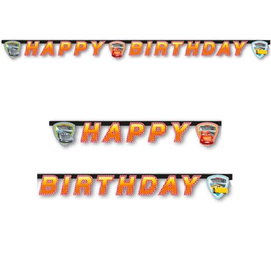 Cars Temalı Happy Birthday Banner